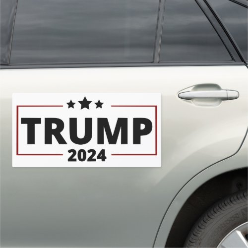 Trump 2024  Modern Black and Red Logo Car Magnet