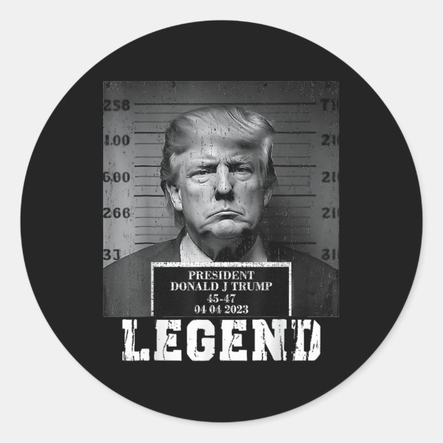 Trump 2024 Mugshot President Legend  Classic Round Sticker (Front)