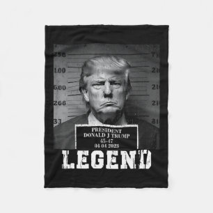 Trump 2024 Mugshot President Legend  Fleece Blanket