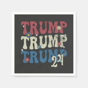 Trump 2024 Patriotic American Flag 4th Of July Napkins