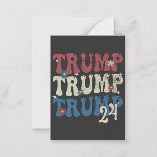 Trump 2024 Patriotic American Flag 4th Of July  Note Card