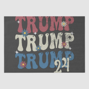 Trump 2024 Patriotic American Flag 4th Of July Tissue Paper