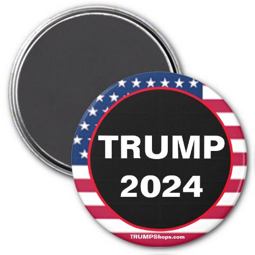 TRUMP 2024 Patriotic black magnet