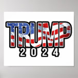 Trump 2024 Patriotic Block Letters Poster