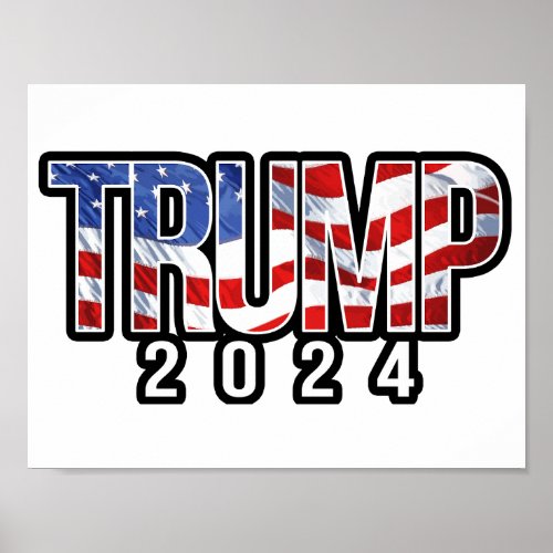 Trump 2024 Patriotic Block Letters Poster