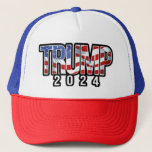 Trump 2024 Patriotic Block Letters Trucker Hat