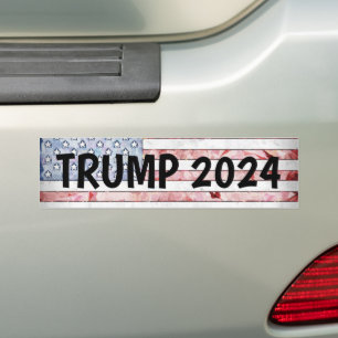 TRUMP 2024 PATRIOTIC FLAG BUMPER STICKER