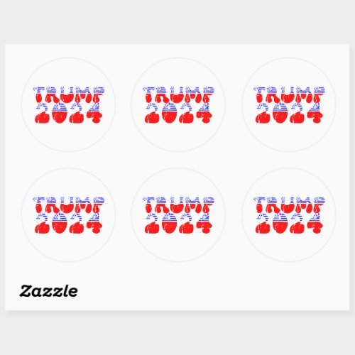 Trump 2024 Patriotic Groovy Retro Classic Round Sticker