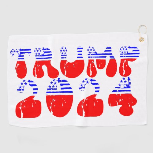 Trump 2024 Patriotic Retro Groovy Election Golf Towel