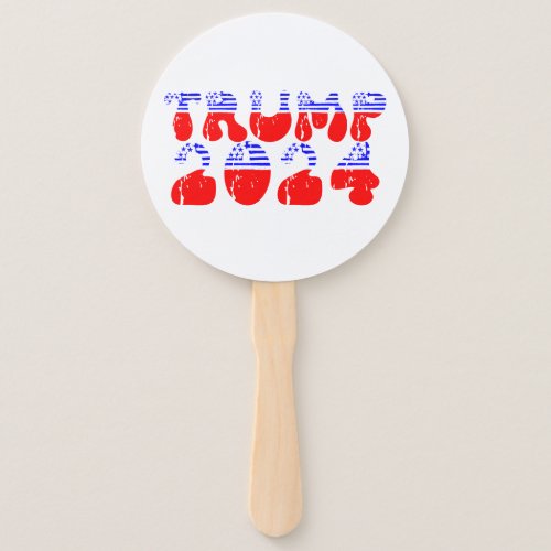 Trump 2024 Patriotic Retro Groovy Election Hand Fan