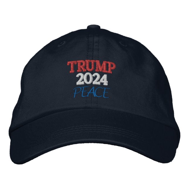 TRUMP 2024 PEACE Alternative Apparel Adjustable Embroidered Baseball Cap (Front)