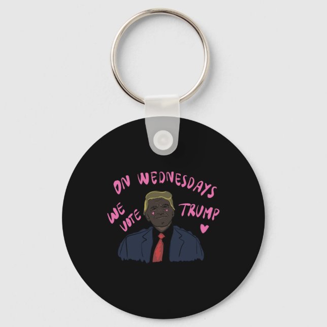 Trump 2024 Pink Cute Funny  Keychain (Front)