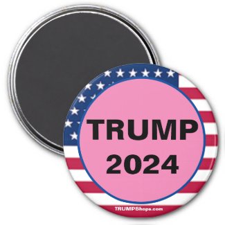 TRUMP 2024 Pink Patriotic magnet