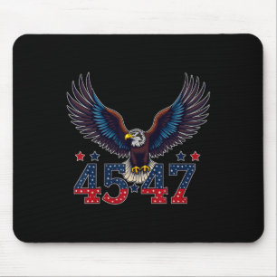 Trump 2024 President 45 And 47 American Flag Trump Mouse Pad