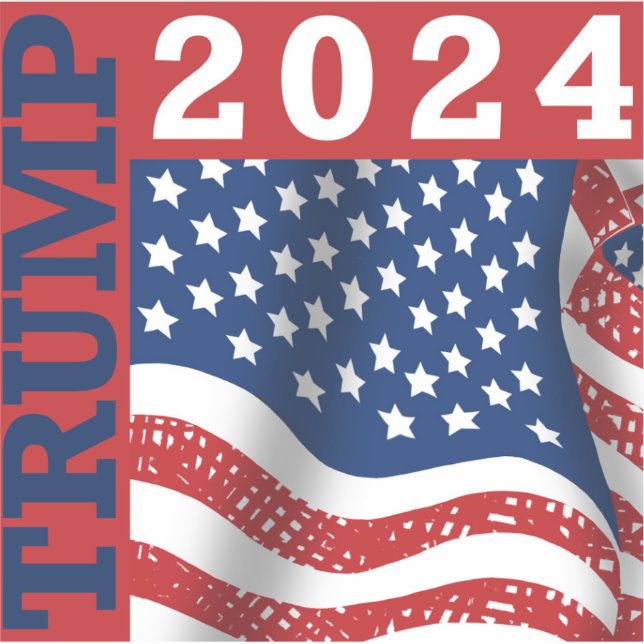 Trump 2024 Presidential Election American Flag Sticker (Front)