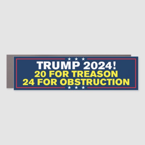 Trump 2024 Prison Treason Anti_Trump Bumper Car Magnet