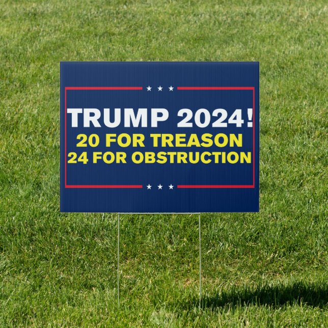 Trump 2024 Prison Treason Anti-Trump Yard Sign (Insitu)