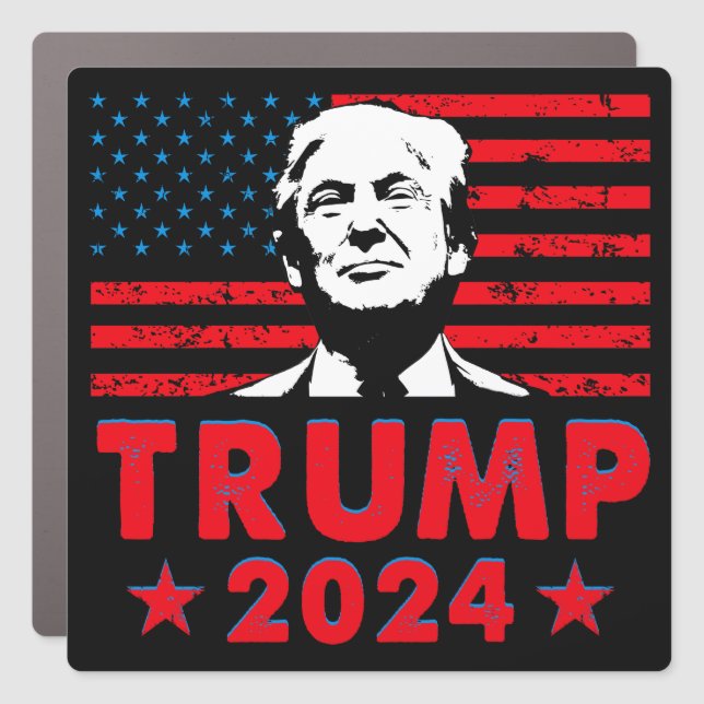 Trump 2024 pro MAGA anti Biden Car Magnet (Front)