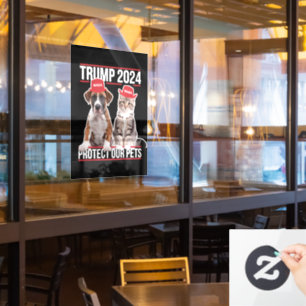 Trump 2024 Protect Our Pets Cat Dogs MAGA Window Cling
