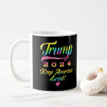 Trump 2024 Rainbow Tie Dye Keep America Great Coffee Mug