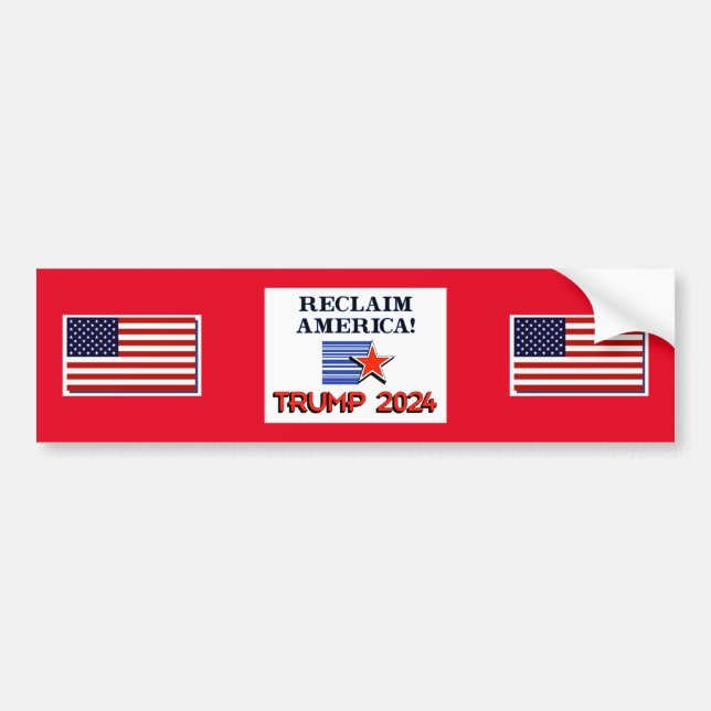 Trump 2024 Reclaim America Bumper Sticker (Front)