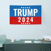 Trump 2024 Red and Blue w/Stars Banner (Tradeshow)