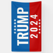 Trump 2024 Red and Blue w/Stars Banner (Vertical)