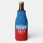 Trump 2024 Red And Blue W/stars Bottle Cooler at Zazzle