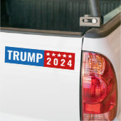 Trump 2024 Red and Blue w/Stars Bumper Sticker (On Truck)
