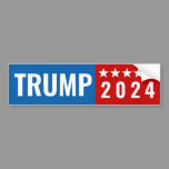 Trump 2024 Red and Blue w/Stars Bumper Sticker