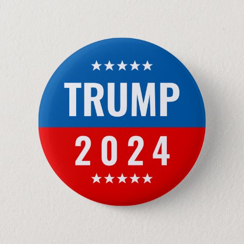 Trump 2024 Red and Blue wStars Button