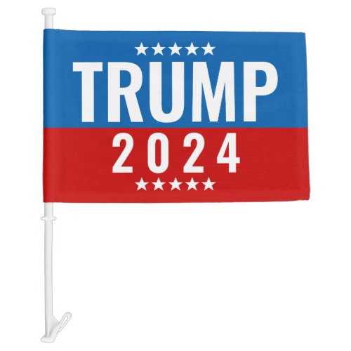Trump 2024 Red and Blue wStars Car Flag