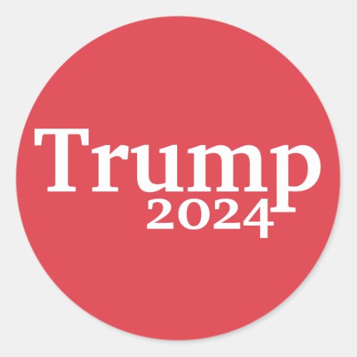 Trump 2024 Red and White Presidential Campaign Classic Round Sticker