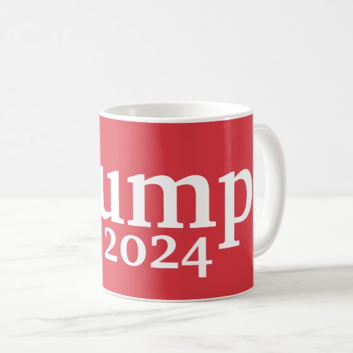 Trump 2024 Red and White Presidential Campaign Coffee Mug