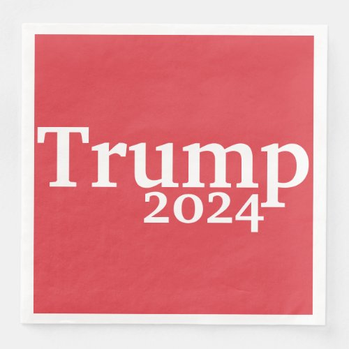 Trump 2024 Red and White Presidential Campaign Paper Dinner Napkins