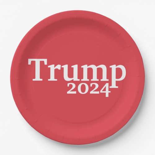 Trump 2024 Red and White Presidential Campaign Paper Plates