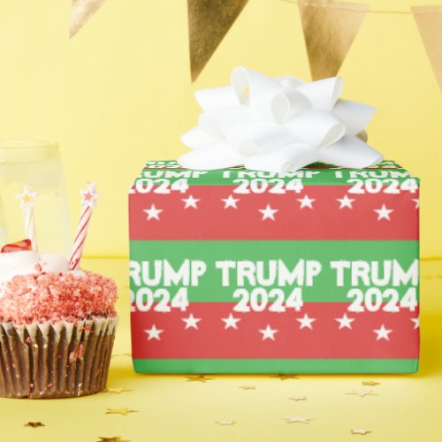 TRUMP 2024 Red Green Christmas Wrapping Paper