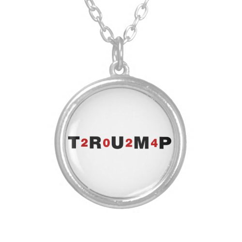 Trump 2024 Red Silver Plated Necklace