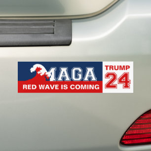 TRUMP 2024 Red Wave Bumper Sticker