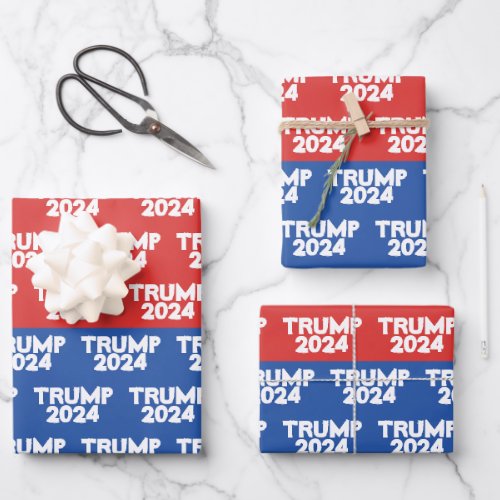 TRUMP 2024 Red White and Blue Wrapping Paper