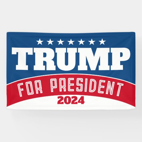 Trump 2024 _ red white blue simple modern banner