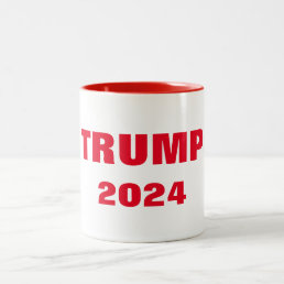 Trump 2024 Red White Cool  Custom Gift Party Favor Two-Tone Coffee Mug