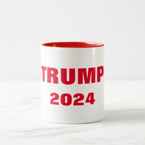 Trump 2024 Red White Cool  Custom Gift Party Favor Two_Tone Coffee Mug