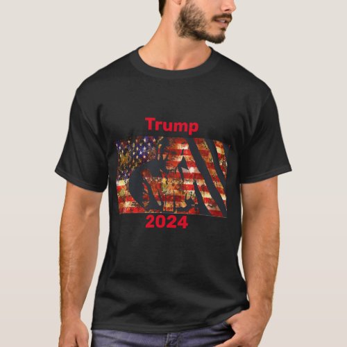 Trump 2024 Republican Election American Flag T_Shirt