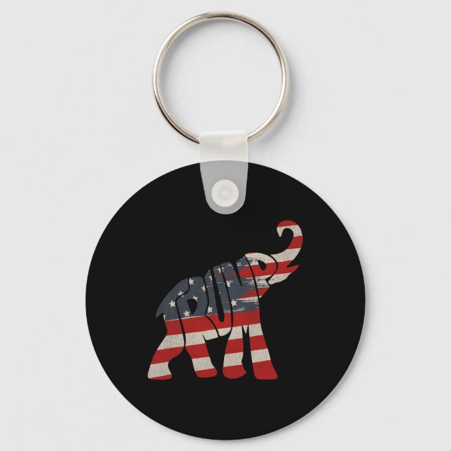 Trump 2024 Republican Elephant Trump Supporter  Keychain (Front)