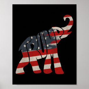 Trump 2024 Republican Elephant Trump Supporter Poster