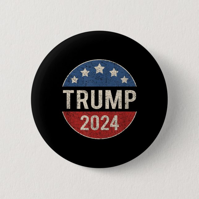 Trump 2024 Retro Campaign Button Re Elect Presiden (Front)