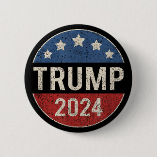 Trump 2024 Retro Campaign Re Elect President Trump Button