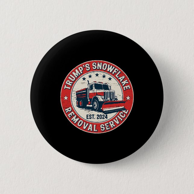 Trump 2024 Retro Trump's Snowflake Removal Service Button (Front)