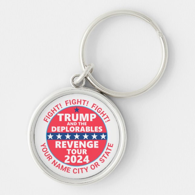 Trump 2024 Revenge Tour Deplorables Election Cool Keychain (Front)